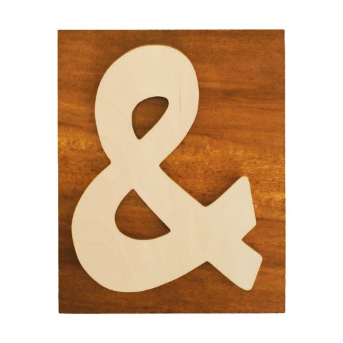 Ampersand on Wood Background Wood Wall Art