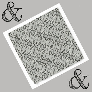 Ampersand Pattern Gray Bandana