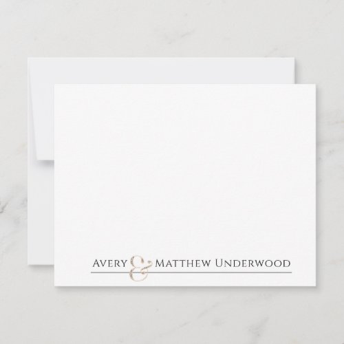 Ampersand Personalized Couple Stationary  Note Card