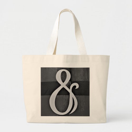 Ampersand Photography in Black  White Large Tote Bag