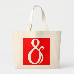 Ampersand Photography in Red & White Large Tote Bag