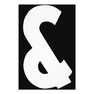 Ampersand Photography in White on Black Background Photo Print