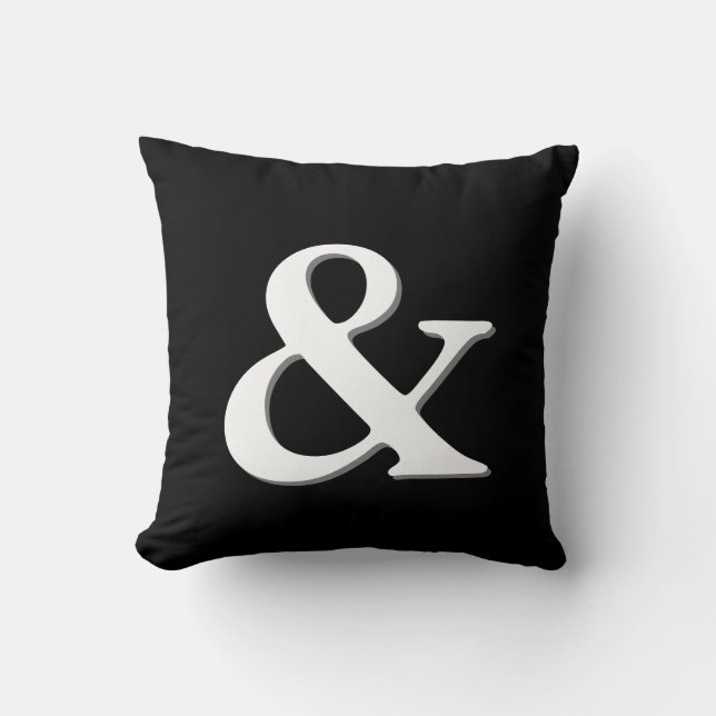ampersand pillow black  and white modern chic (Front)