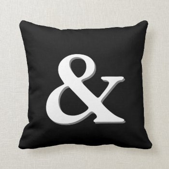 Ampersand Pillow Black  And White Modern Chic by annpowellart at Zazzle