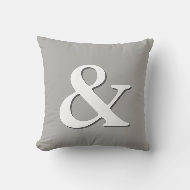 ampersand pillow gray and white modern chic (Front)