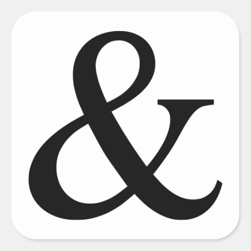 Ampersand sign square sticker