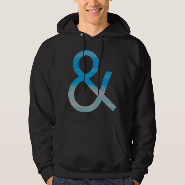 Ampersand - Sky Textured on Dark Hoodie (Front)