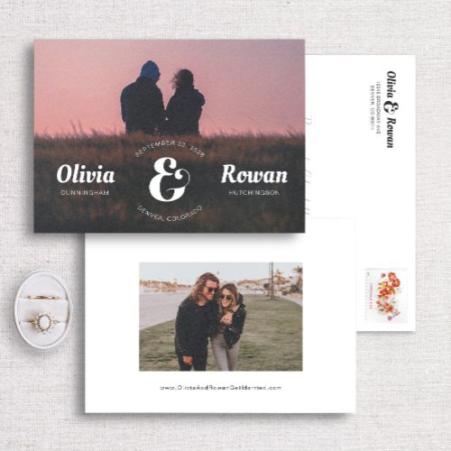 Ampersand Stamp Full Photo Save The Date Card