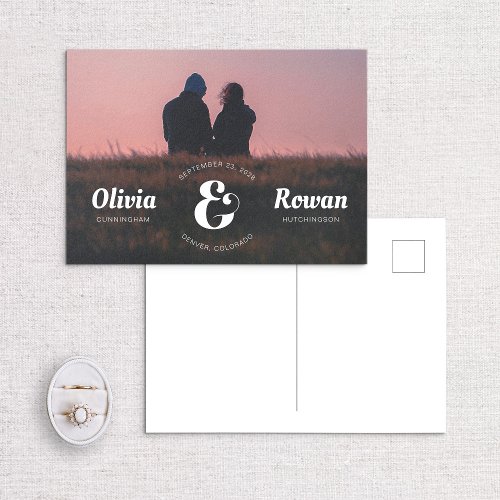 Ampersand Stamp Full Photo Save The Date Postcard