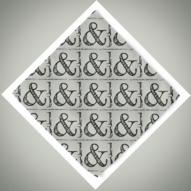 Ampersand Symbol Black and Gray Bandana (Creator Uploaded)