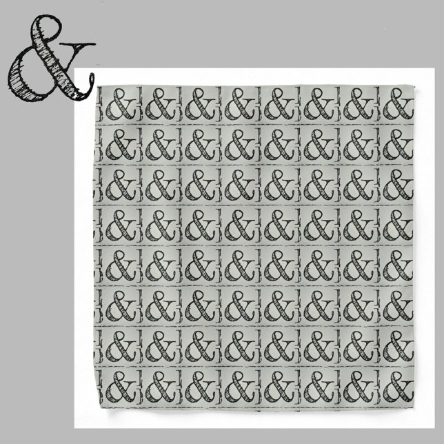 Ampersand Symbol Pattern on Gray  Bandana (Creator Uploaded)