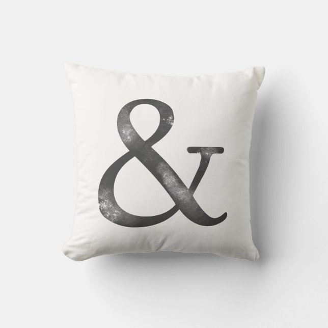 Ampersand symbol personalized typography throw pillow (Front)