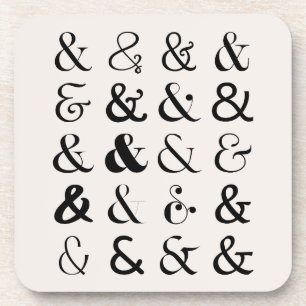 Ampersand Symbols Beverage Coaster