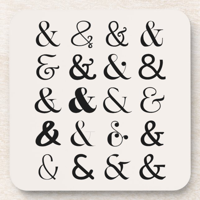 Ampersand Symbols Beverage Coaster (Front)