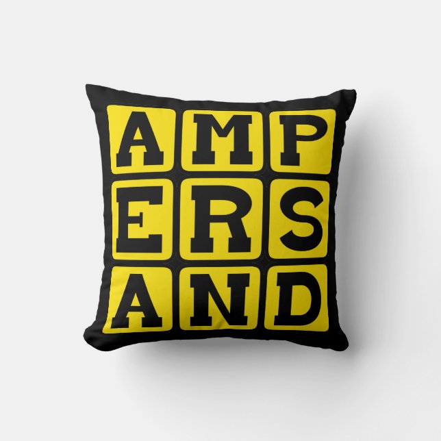 Ampersand, Type of Punctuation Throw Pillow (Front)