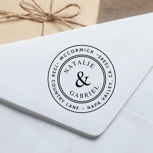 Ampersand Wedding Return Address Rubber Stamp