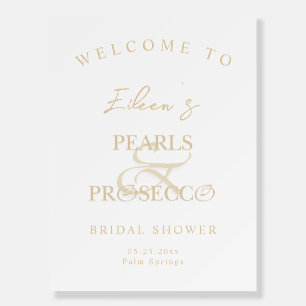 Ampersand White Pearls & Prosecco Bridal Shower Foam Board