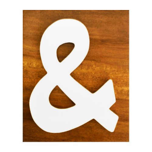 Ampersand With Wood Background Acrylic Print