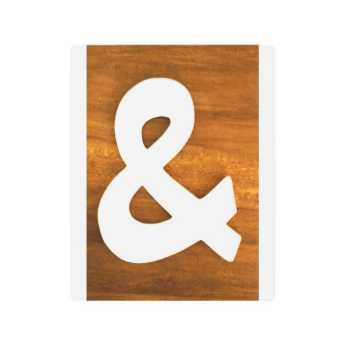 Ampersand With Wood Background Metal Print