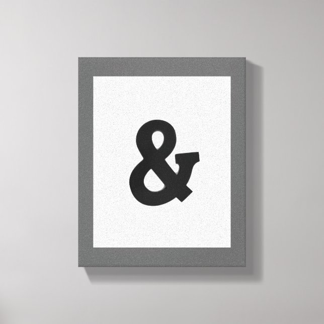 ampersand wrapped canvas bold black and white print (Front)