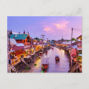 Amphawa floating market postcard
