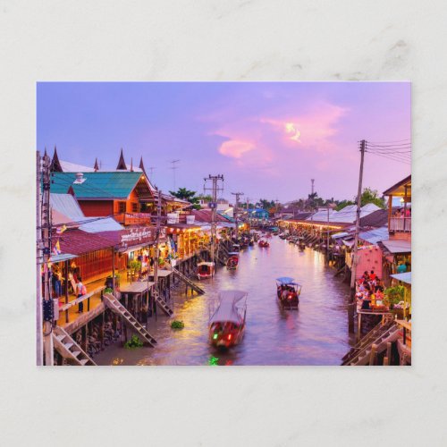Amphawa floating market postcard