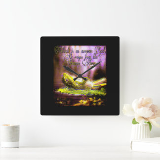 Amphibian Models Frog Laze 01-01 Square Wall Clock