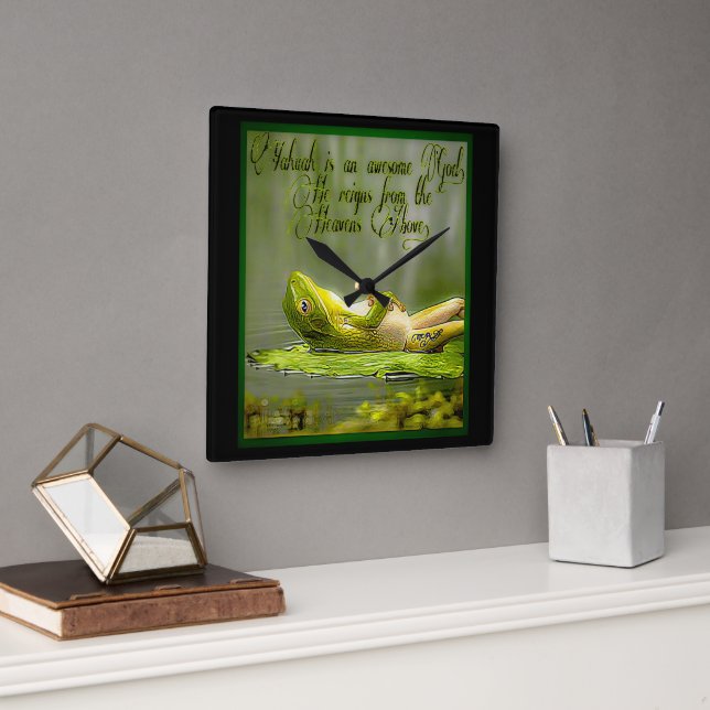 Amphibian Models Frog Laze 01-02 Square Wall Clock (Office)