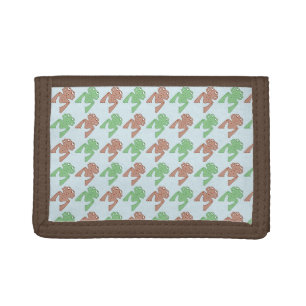 Amphibians Hopping Houndstooth Pattern Tri-fold Wallet