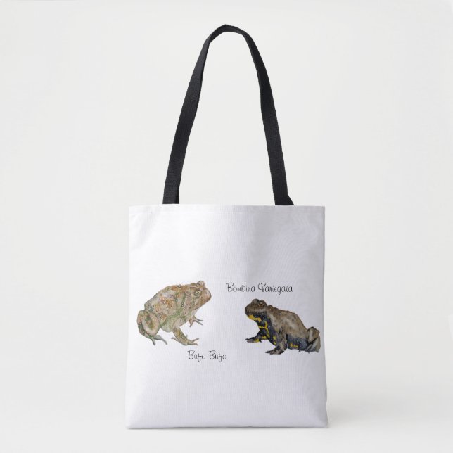 Amphibians, Reptiles & Insects Watercolor Tote Bag (Front)