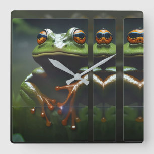 Amphibios I Ken Gage Art Square Wall Clock