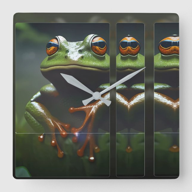 Amphibios I Ken Gage Art Square Wall Clock (Front)