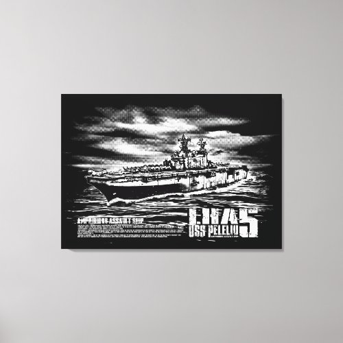 Amphibious assault ship Peleliu Wrappedcanvas Canvas Print