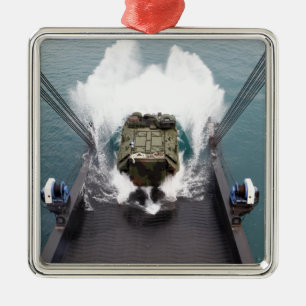 Amphibious assault vehicles disembark from USNS Metal Ornament