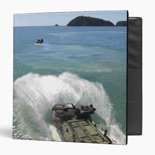 Amphibious Assault vehicles exit the well deck 3 Ring Binder (Front/Inside)