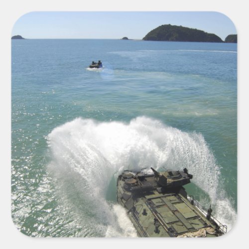 Amphibious Assault vehicles exit the well deck Square Sticker