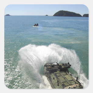 Amphibious Assault vehicles exit the well deck Square Sticker