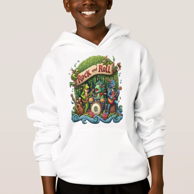 Amphibious Band Jamming in a Swamp With Guitars an Hoodie (Front)