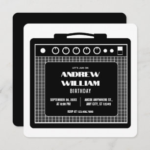 Amplifier speaker music birthday invitation