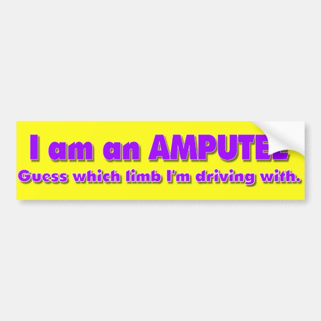 Amputee Driver Bumper Sticker (Front)