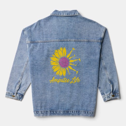 Amputee Humor Flower Life Leg Arm Funny Recovery 1 Denim Jacket