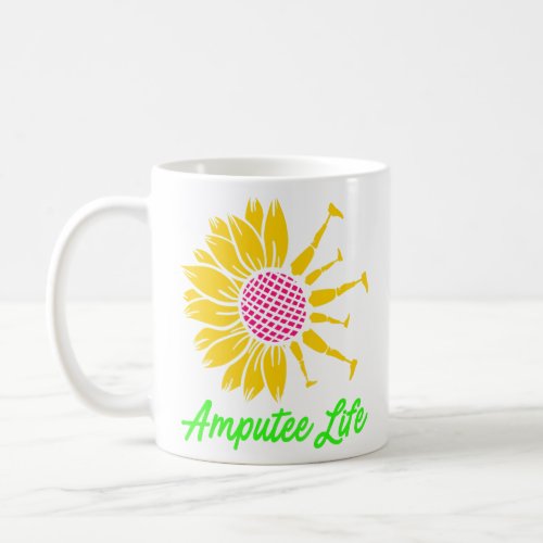 Amputee Humor Flower Life Leg Arm Funny Recovery  Coffee Mug