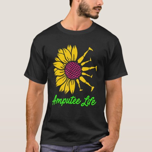 Amputee Humor Flower Life Leg Arm Funny Recovery T_Shirt
