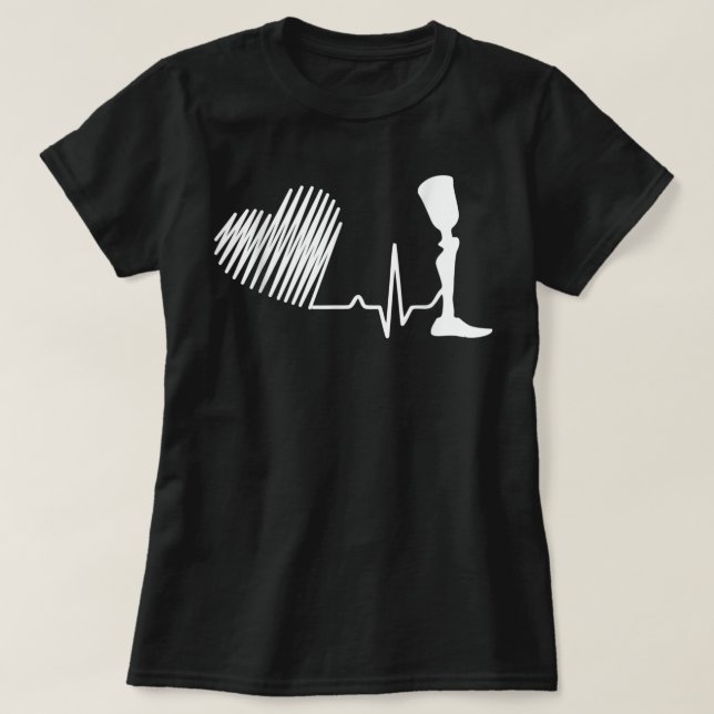 Amputee Humor Heartbeat Leg Arm Funny Recovery Gif T-Shirt (Design Front)