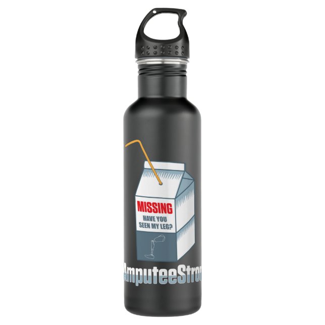 Amputee Humor Missing Leg Arm Funny Recovery Gifts Stainless Steel Water Bottle (Front)