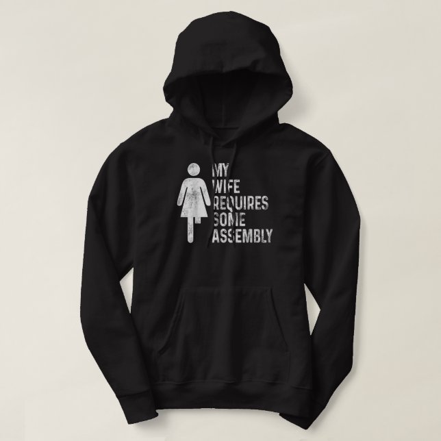 Amputee Humor Wife Assembly Leg Arm Funny Recovery Hoodie (Design Front)