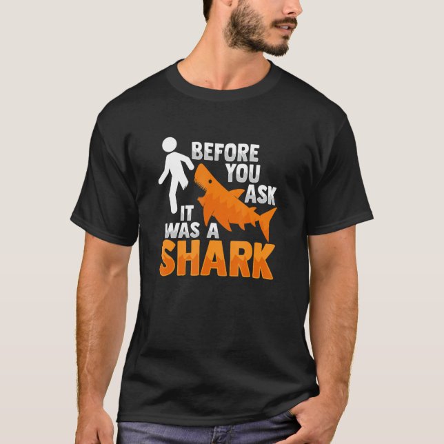 Amputee Joke Leg Prosthetic Shark for a Leg Ampute T-Shirt (Front)