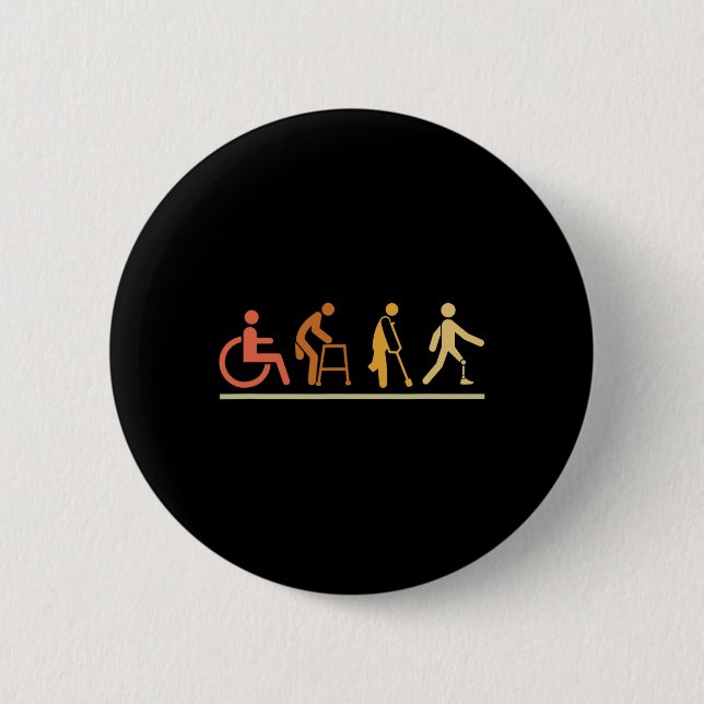 Amputee Leg Disabilities Evolution Prosthetic Leg  Button (Front)