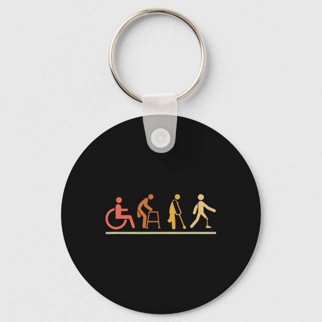Amputee Leg Disabilities Evolution Prosthetic Leg  Keychain (Front)