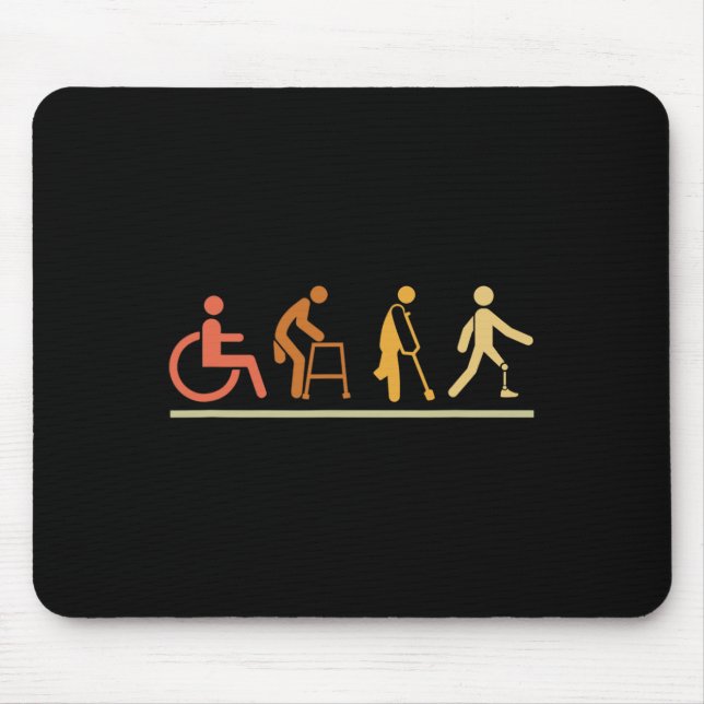 Amputee Leg Disabilities Evolution Prosthetic Leg  Mouse Pad (Front)
